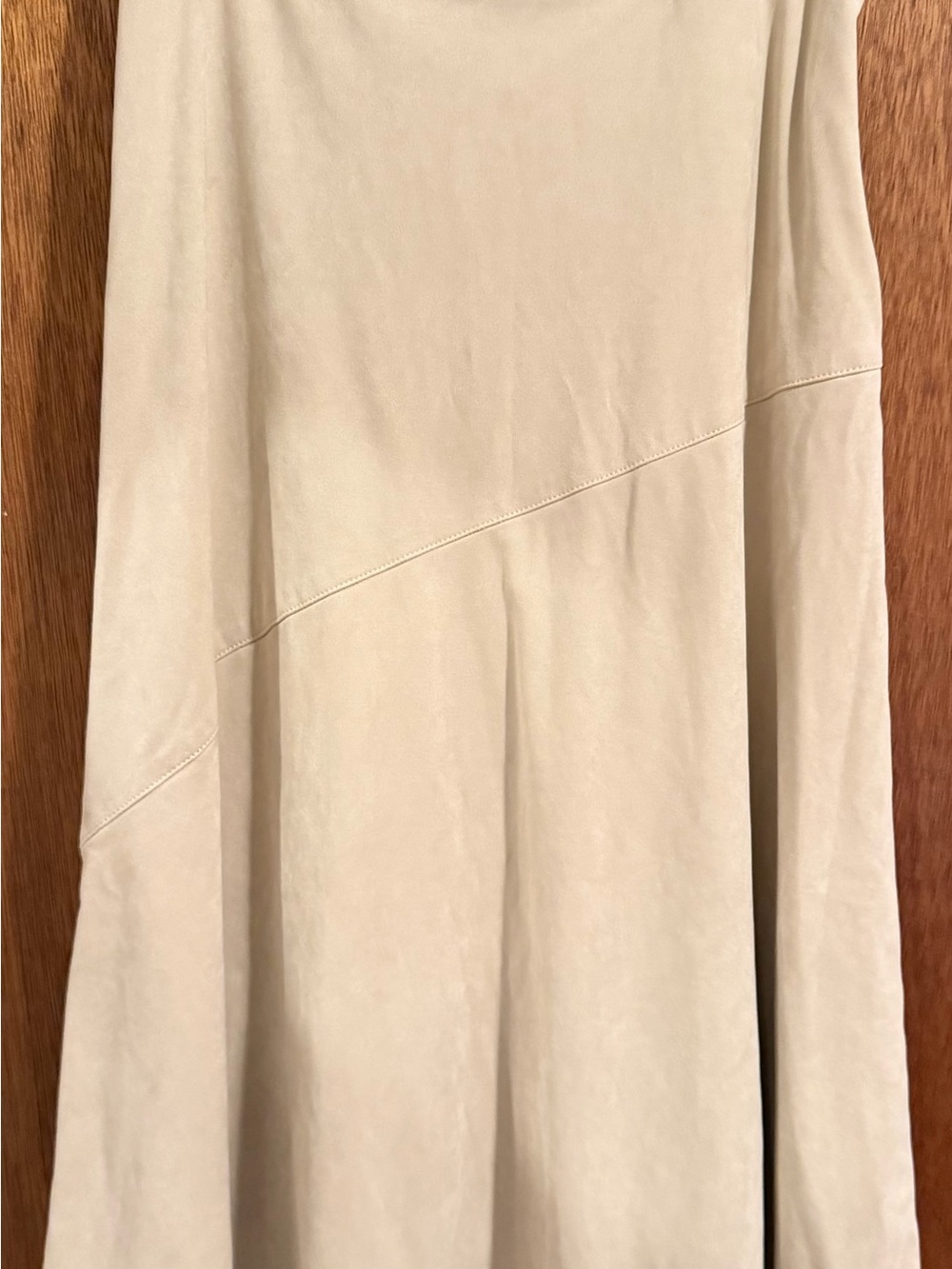 Time and Tru Cream A-Line Midi Skirt